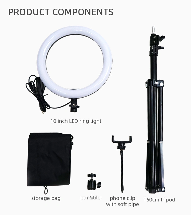 Studio Ring Light Fashion White LED Wedding Makeup Youtube Art Power Item Tripod Live Fill Light