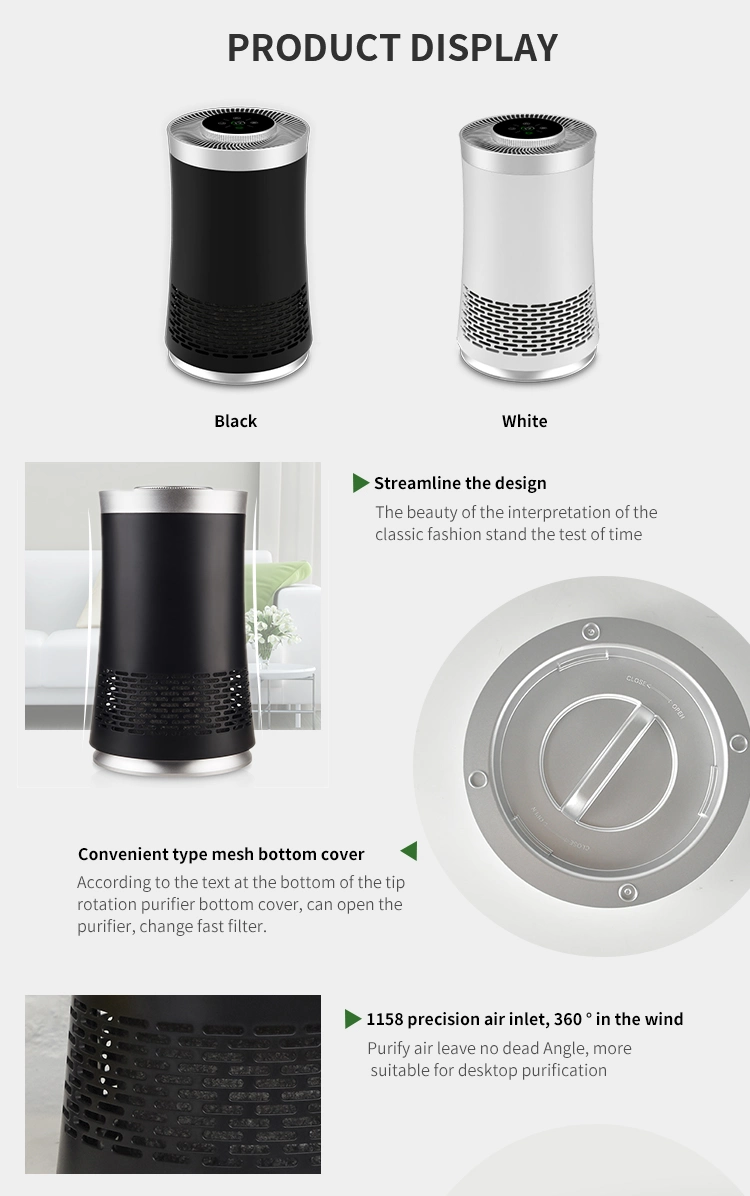 Backnature Hot Selling Desktop Mini Desktop Air Purifier with HEPA