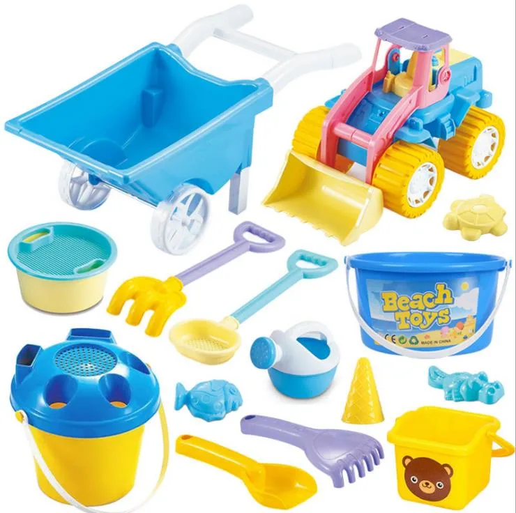 Summer Beach Toy with Beach Cart for Kid Plastic Beach Toy Set