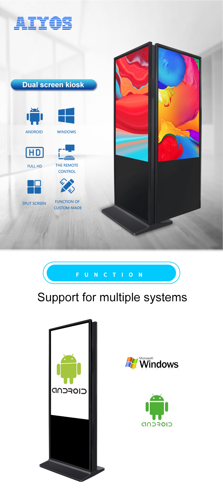 49 Inch Indoor Double Sided Touch Screen LCD Digital Signage