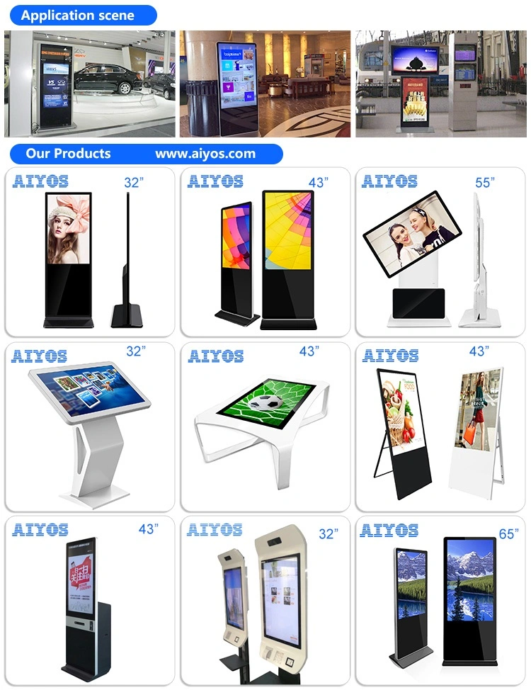 65inch Folding Floor Standing Advertising Media Player LCD Display Player WiFi Network HD Digital Signage