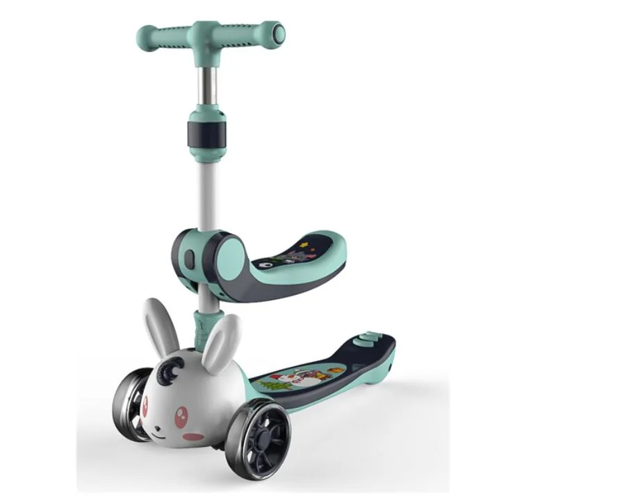 Foldable Adjustable 3 Wheel Kids Kick Scooter with Big Wheel Scooter 3 En 1 Kids Scooter for Kids with Foldable and Remov