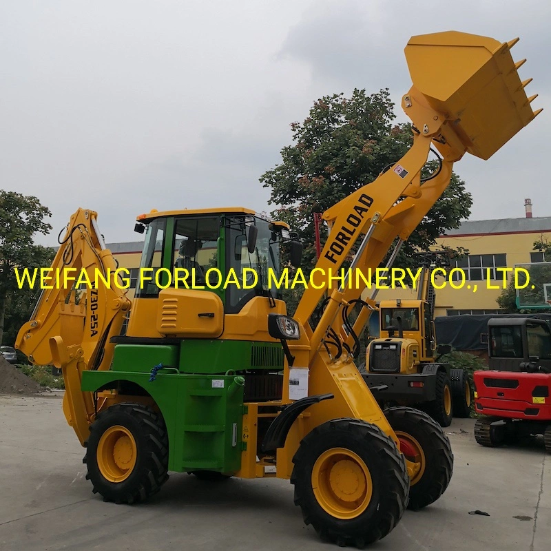 Forload Tractor Loader Backhoe, Mini Backhoe Loader with Backhoe Excavator and Hydraulic Auger Drilling