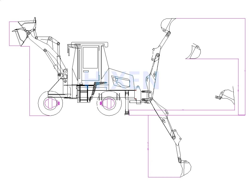 Loader Backhoe Wz30-25 Mini Tractor Backhoe Loader Compact Tractor with Loader and Backhoe