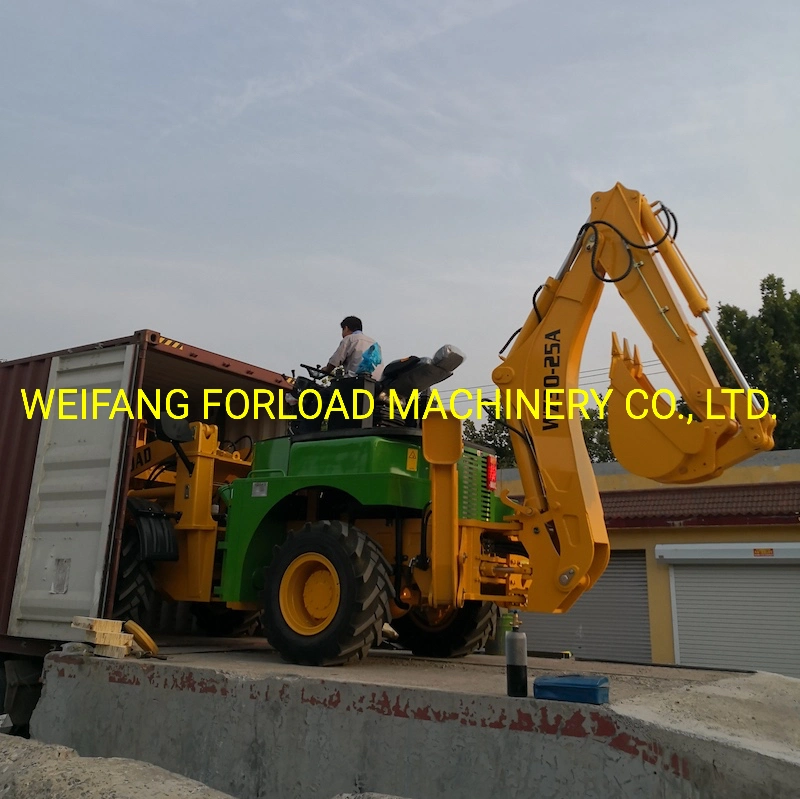 Forload Tractor Loader Backhoe, Mini Backhoe Loader with Backhoe Excavator and Hydraulic Auger Drilling