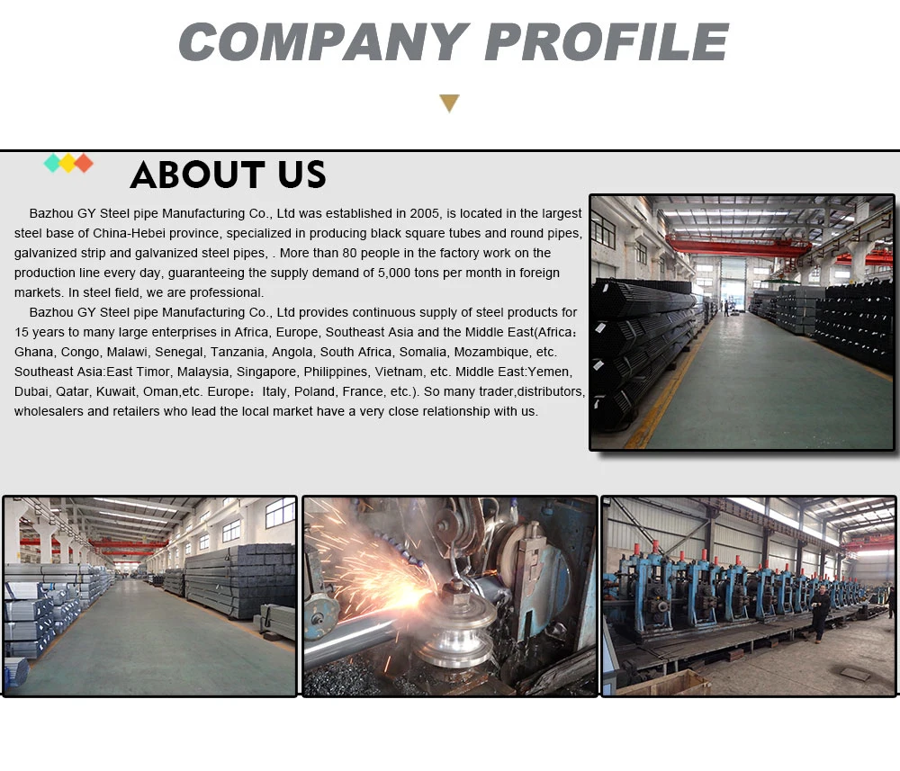 ASTM Steel Profile Ms Square Tube Galvanized Square Steel Pipe BS 1387 Steel Pipe