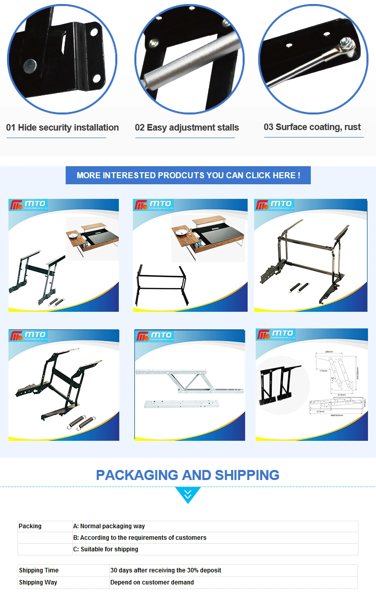 New Design Gas Spring Lift up Coffee Table Mechanism Tea Table Lift Mechanism