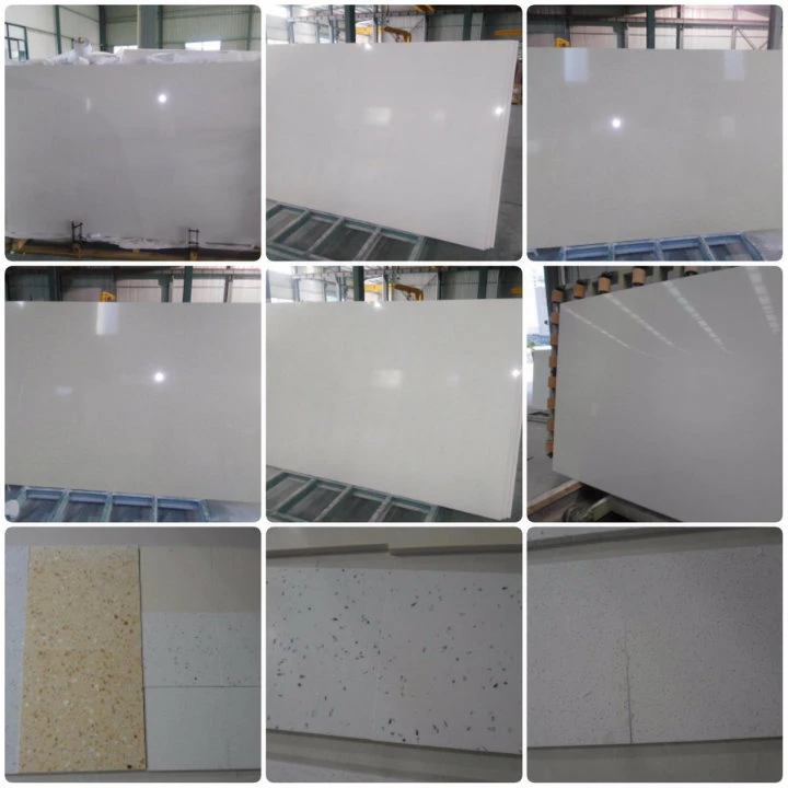 Quartz Slab White/Grey/Beige/Black/Brown Cararra White Artificial Stone Quartz Countertop/Table/Vanitytop