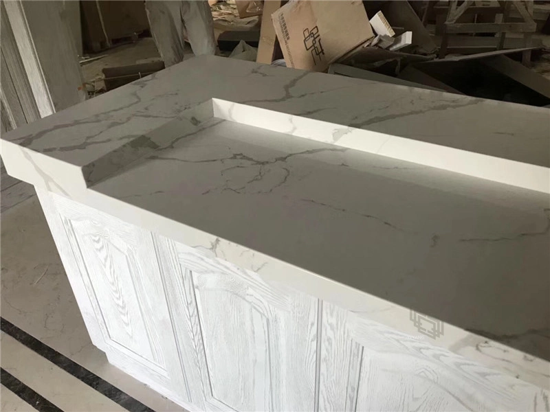 Quartz Slab White/Grey/Beige/Black/Brown Cararra White Artificial Stone Quartz Countertop/Table/Vanitytop