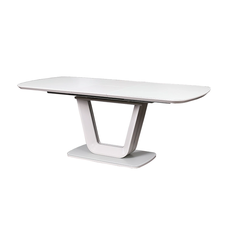 OEM Extension MDF White High Gloss 160 to 200 Cm Rectangle Dining Table / Dining Chair / Coffee Table / Sintered Stone Dining Table / Side Table / Console Table