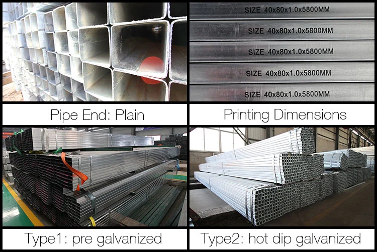 Tianjin Shengteng Brand Pre-Galvanized Square Rectangular Steel Tube/Pipe