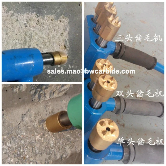 4 Carbide Tipped Bush Hammer Roller Bits for Road Pavement