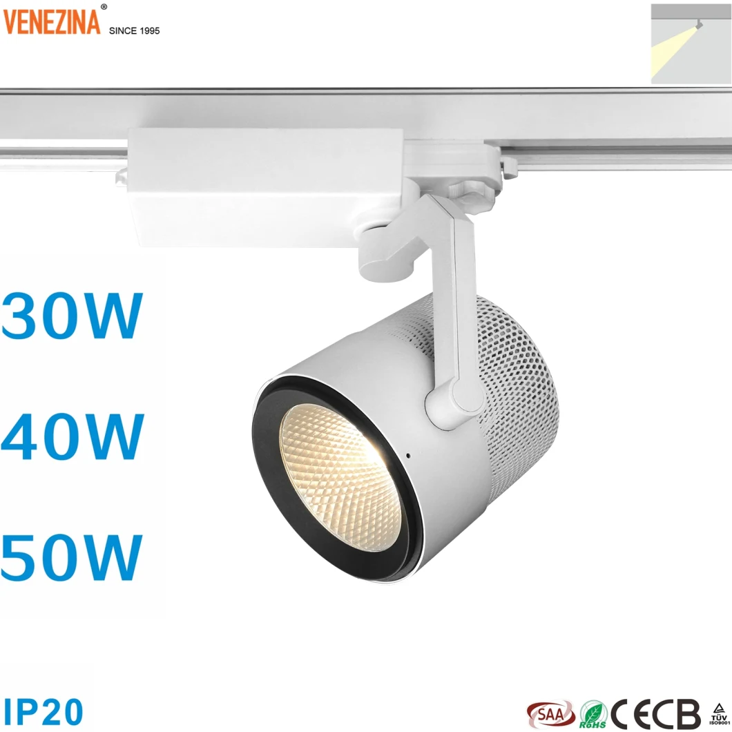 Dimmable High Power 10degree 30W/40W/50W Interior/Architectural LED Track Spotlight