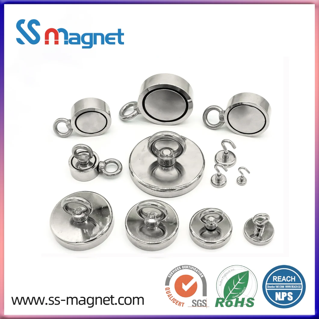 Big Super Strong Rare Earth Neodymium Magnets Block NdFeB Magnet with Countersunk Holes for Industrial