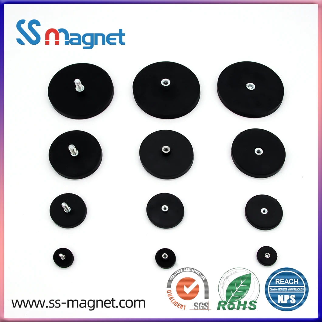 Round NdFeB Magnets Strong Rare Earth Cylinder Disc Black Epoxy Coating Neodymium Magnets