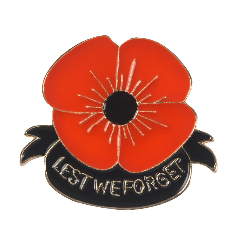 Custom Lest We Forget Poppy Pin for Momery of World Second War