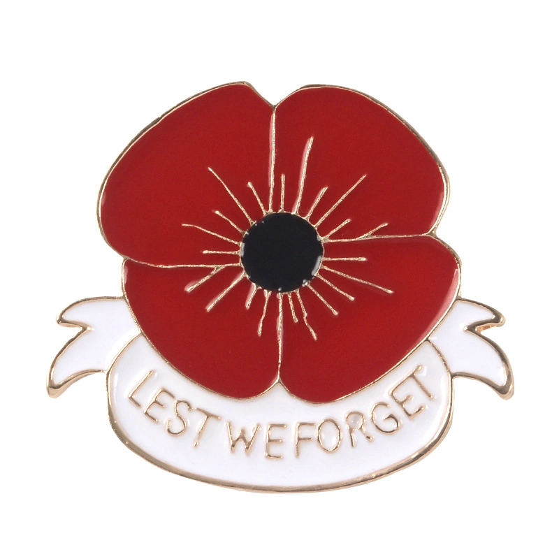 Custom Lest We Forget Poppy Pin for Momery of World Second War