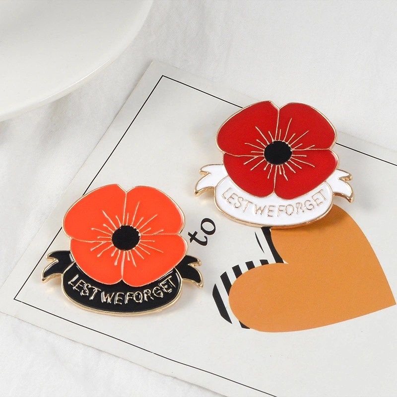 Custom Lest We Forget Poppy Pin for Momery of World Second War