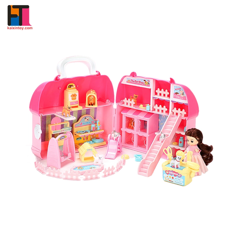 Amazon Supplier Wholesale Toys Girls Dreamhouse Play Set Plastic Doll House Kits