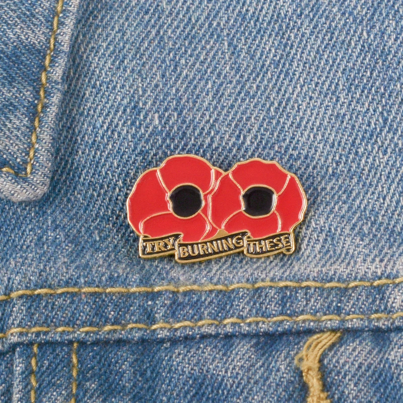 Custom Lest We Forget Poppy Pin for Momery of World Second War