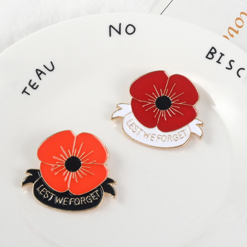 Custom Lest We Forget Poppy Pin for Momery of World Second War