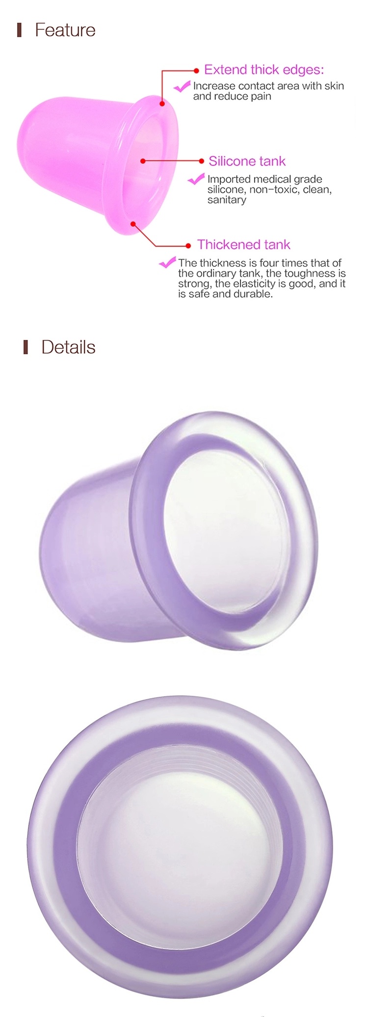 Hot Sales Medical Soft Cups Natural Rubber Cupping for Face