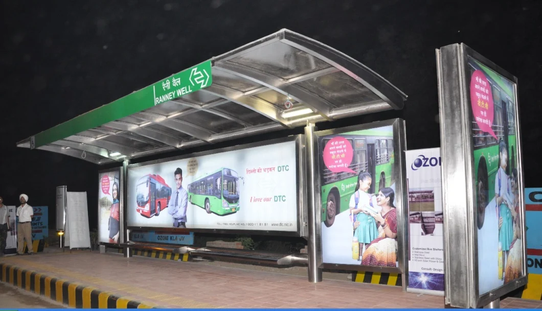 Bus Station Manufacturer Advertising Flex Light Box Aluminium Bus Shelter