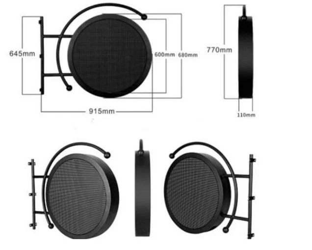 P4.68mm Full Color Outdoor Advertising Round Shape Circle Logo Sign LED Display