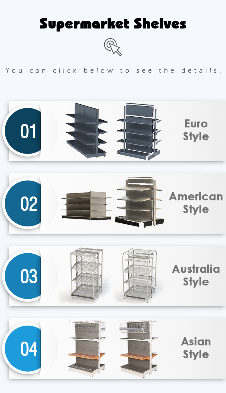 Supermarket Suppliers Store Rack Systems Stacking Shelves with Light Box