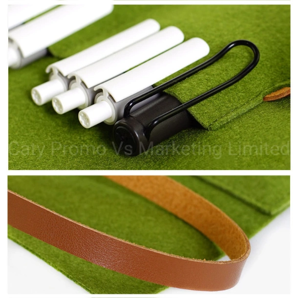 Stationery Polyester Felt Binding Double Sided Pocket Pencil Case Box (FM045)