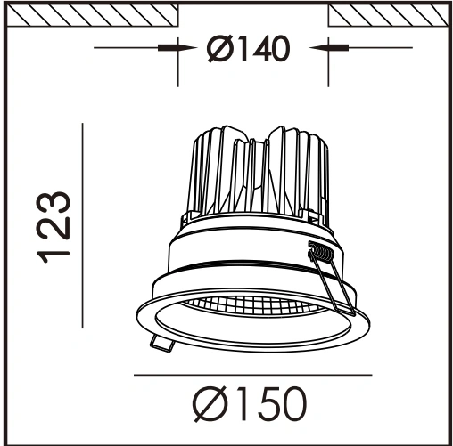 CE/ RoHS Certification Recessed LED Energy Saving Light IP44 LED Down Light COB LED Spot Light