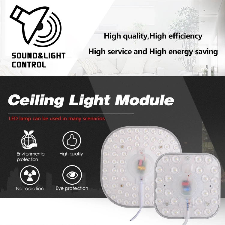 Sound-Light Controlled Indoor Housing Square LED Module Light Box Surface Mount 18W Source Panel Magnet LED Ceiling Light