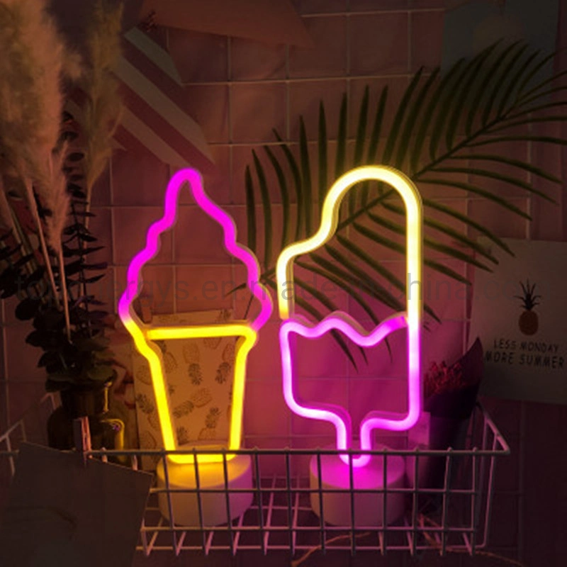 LED Neon Light Neon Sign Popsicle Lamp Battery Box for Ice Cream Shop Pastry Display Restaurant Bar Holiday Decor Sexy Sign