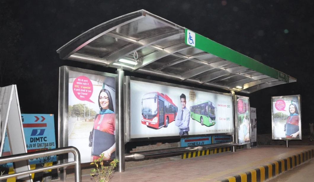 Bus Station Manufacturer Advertising Flex Light Box Aluminium Bus Shelter