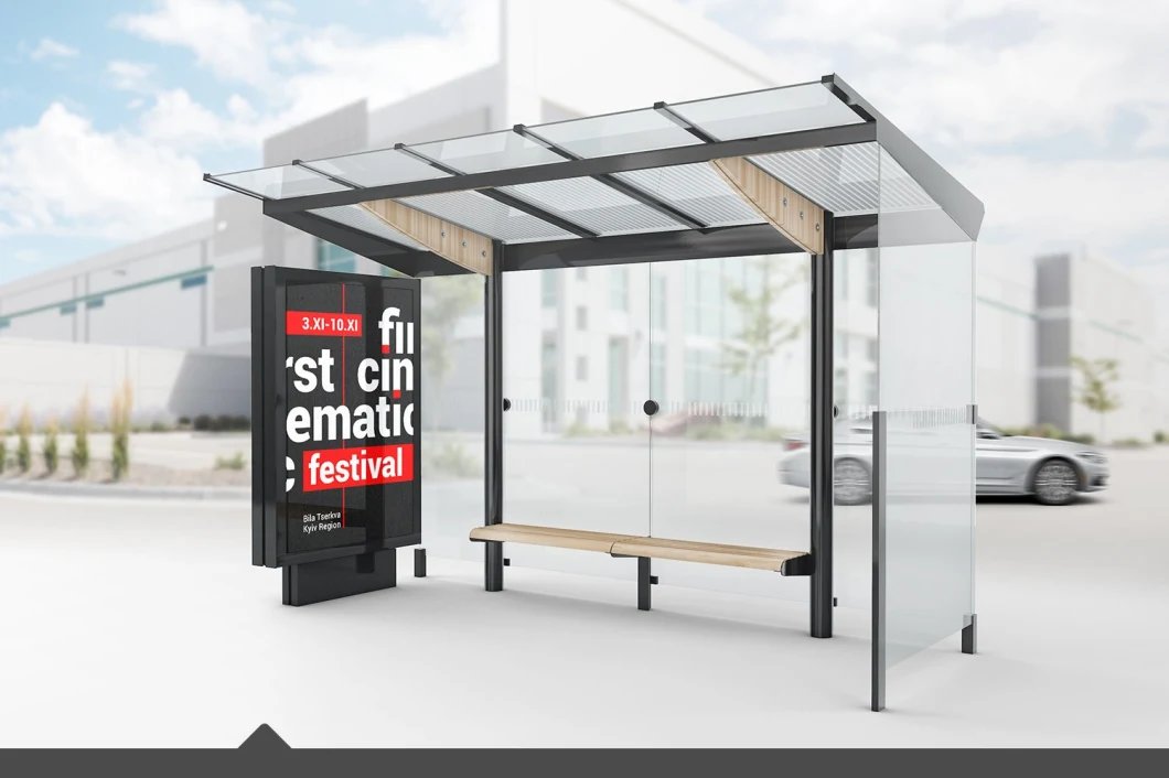 Popular Light Box Bus Shelter for Advertising Display