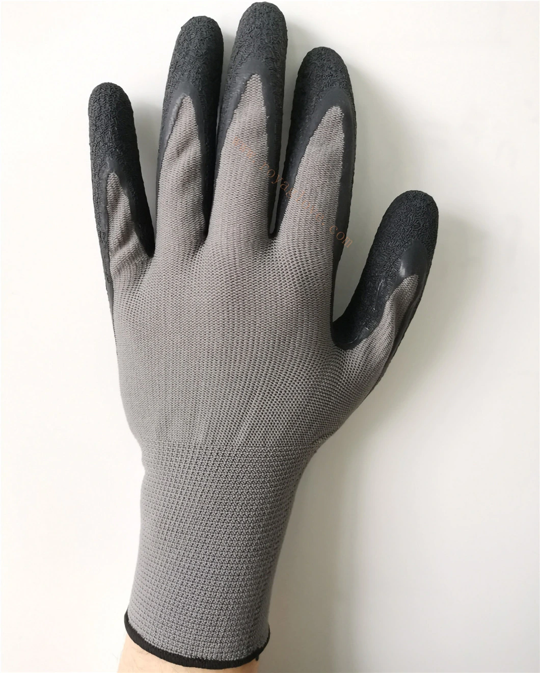 13gauge Polyester Latex Crinkle Coated Gloves Protective Hand Safety Work Gloves /Industrial Work Gloves
