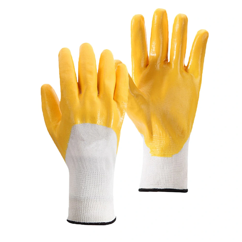 Work Glove with Nirtrile Half Coated Finger Strength, Safety Glove, Nitrile Glove