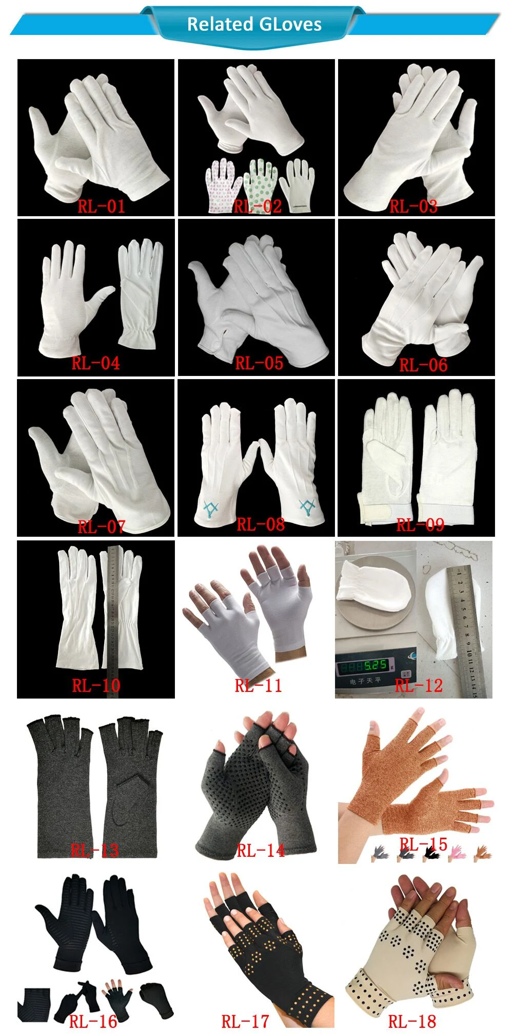 Thick Raw Unbleached Organic Multipurpose White Cotton Knit Wrist Glove