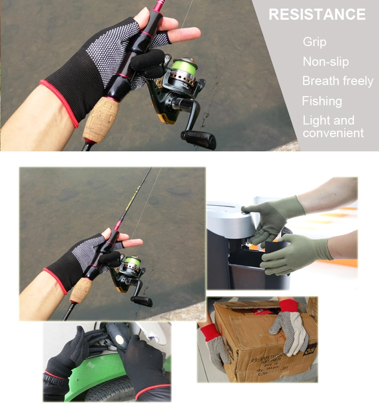 Glove Manufacturer White PVC Dotted Hand Work Gloves