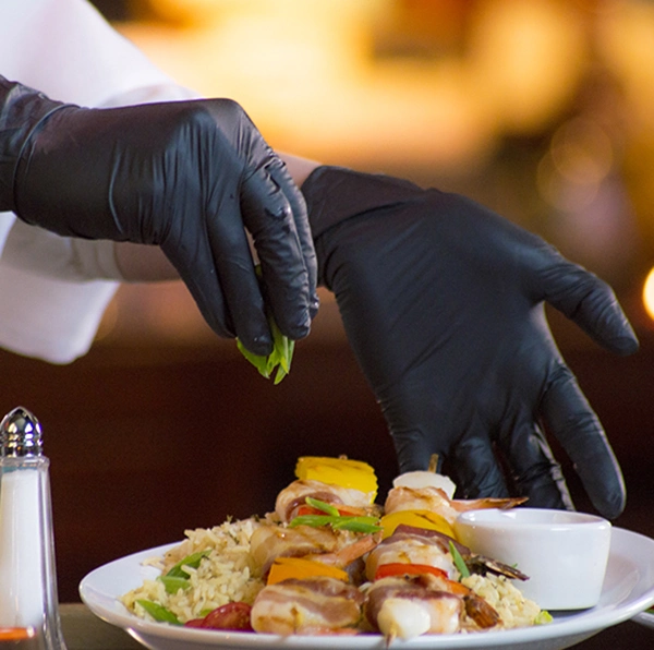 Manufacturers Hot Sell Ready Stock Household Food Contact Black TPE Gloves Black Disposable Gloves
