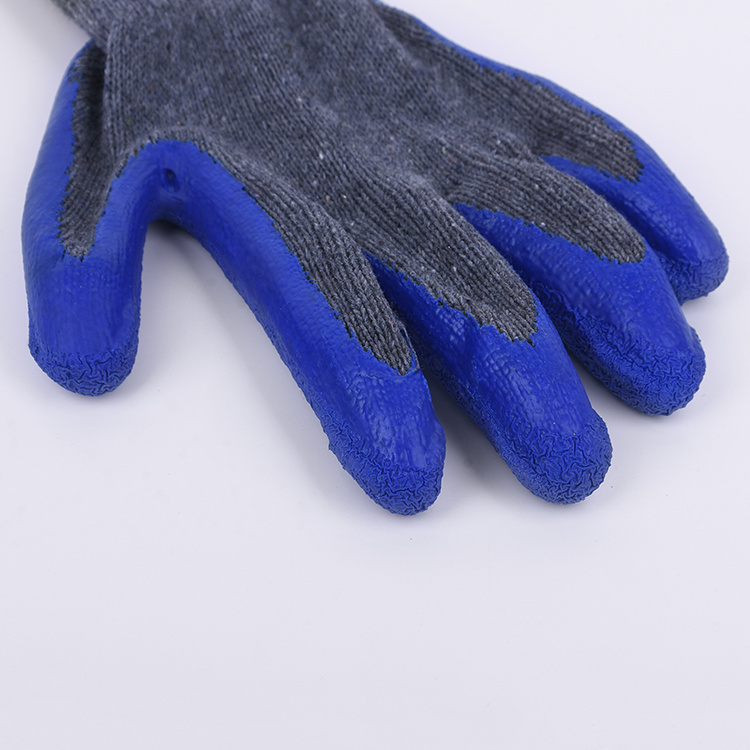 Cheap Blue Coated Latex Gloves Safety Work Gloves Grey Knitted Work Glove