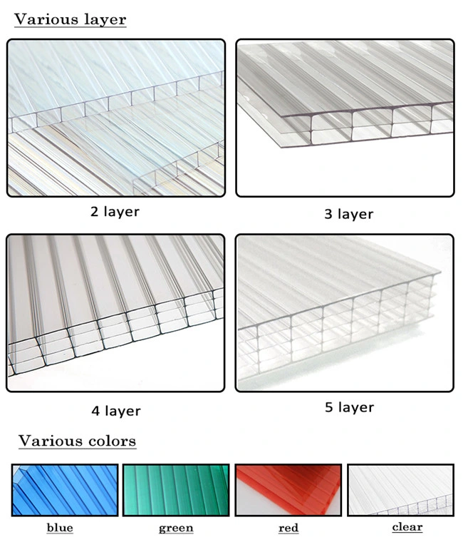 8mm High Impact Strength Hollow Polycarbonate Sheets