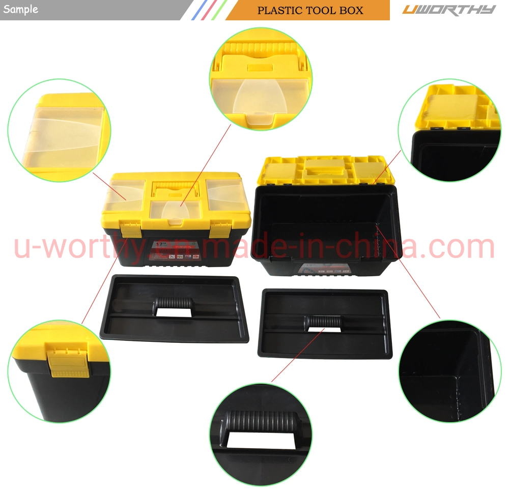 Multi Compartment Plastic Storage Tool Box with Handle