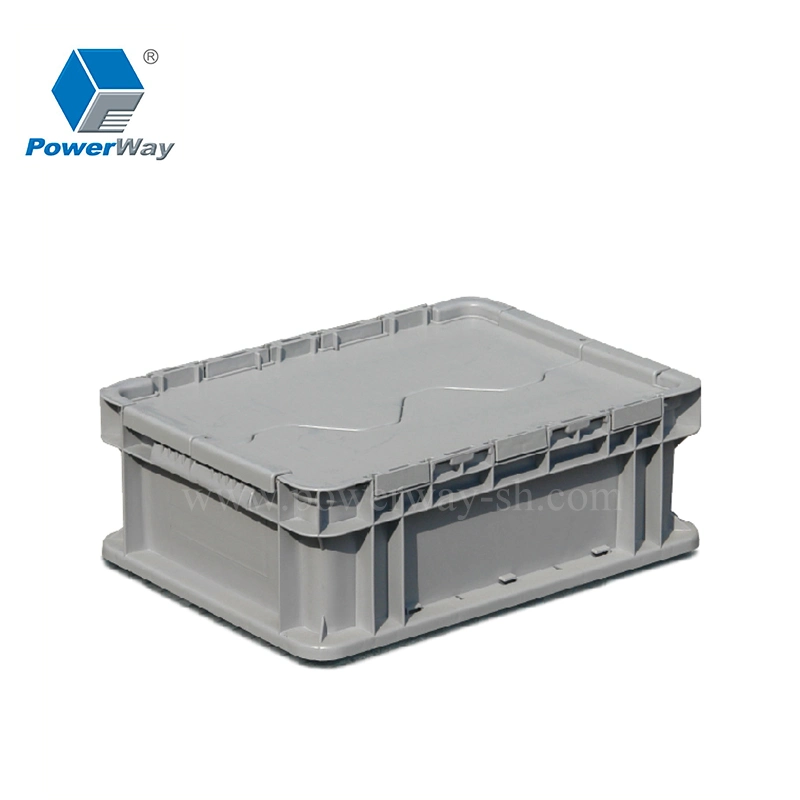 Stackable Easy-Moving Plastic Storage Crate with Attached Lid