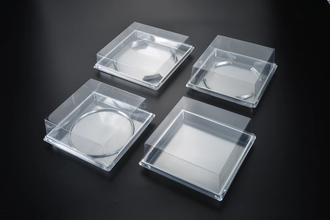 Manufacture Supply Custom Plastic Rectangular Transparent Plastic Cake Box Container Food Packing Boxes Packaging