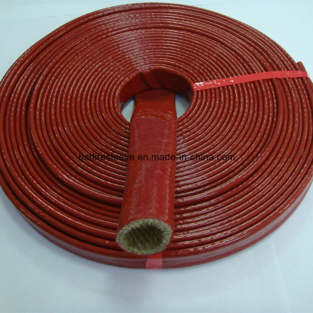 Glass Fiber Braided Steel Fctory Cable Hose Protection Fire Sleeving Silicone Covered Braided Fiberglass Sleeving