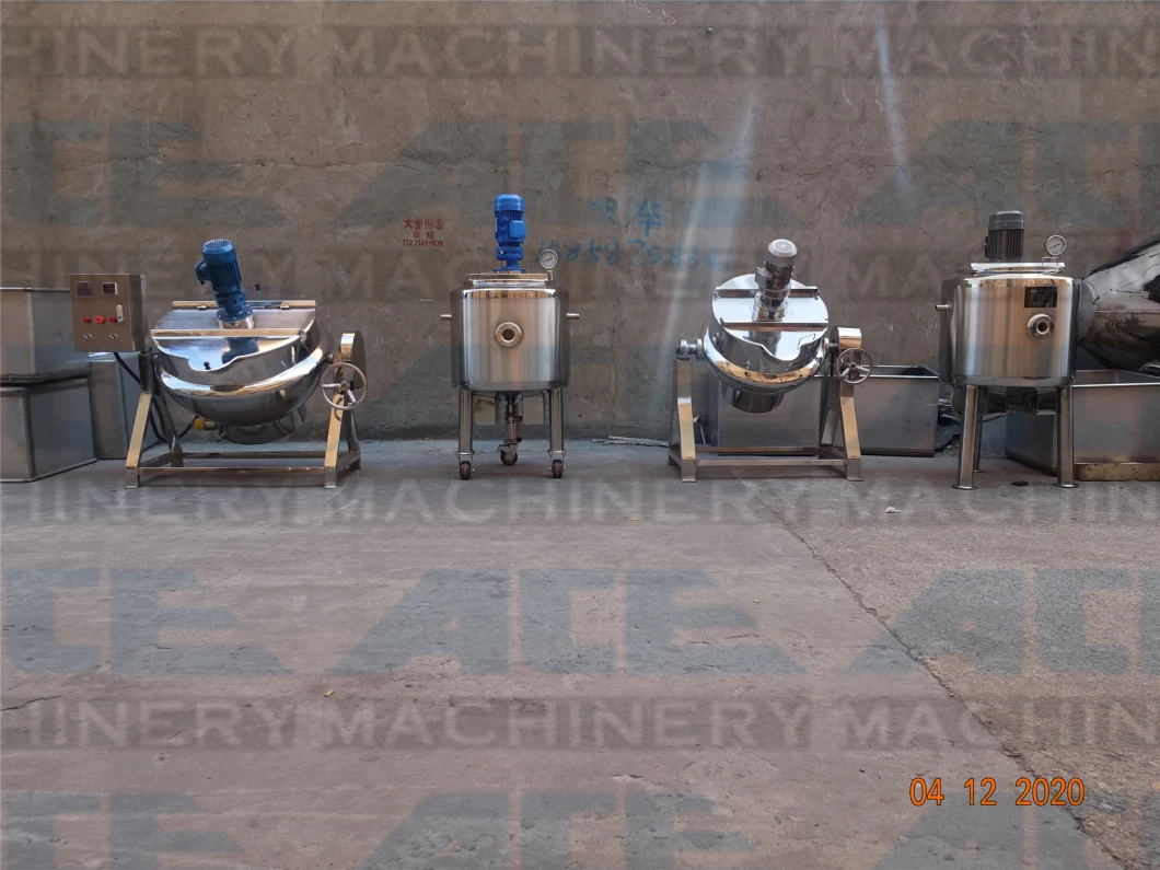 300L Gas / Steam / Oil / Electric Heating Jacketed Kettle with Agitator Jacketed Cooker Jacketed Vat Jacketed Pan