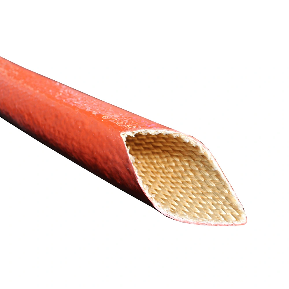 Glass Fiber Braided Steel Fctory Cable Hose Protection Fire Sleeving Silicone Covered Braided Fiberglass Sleeving