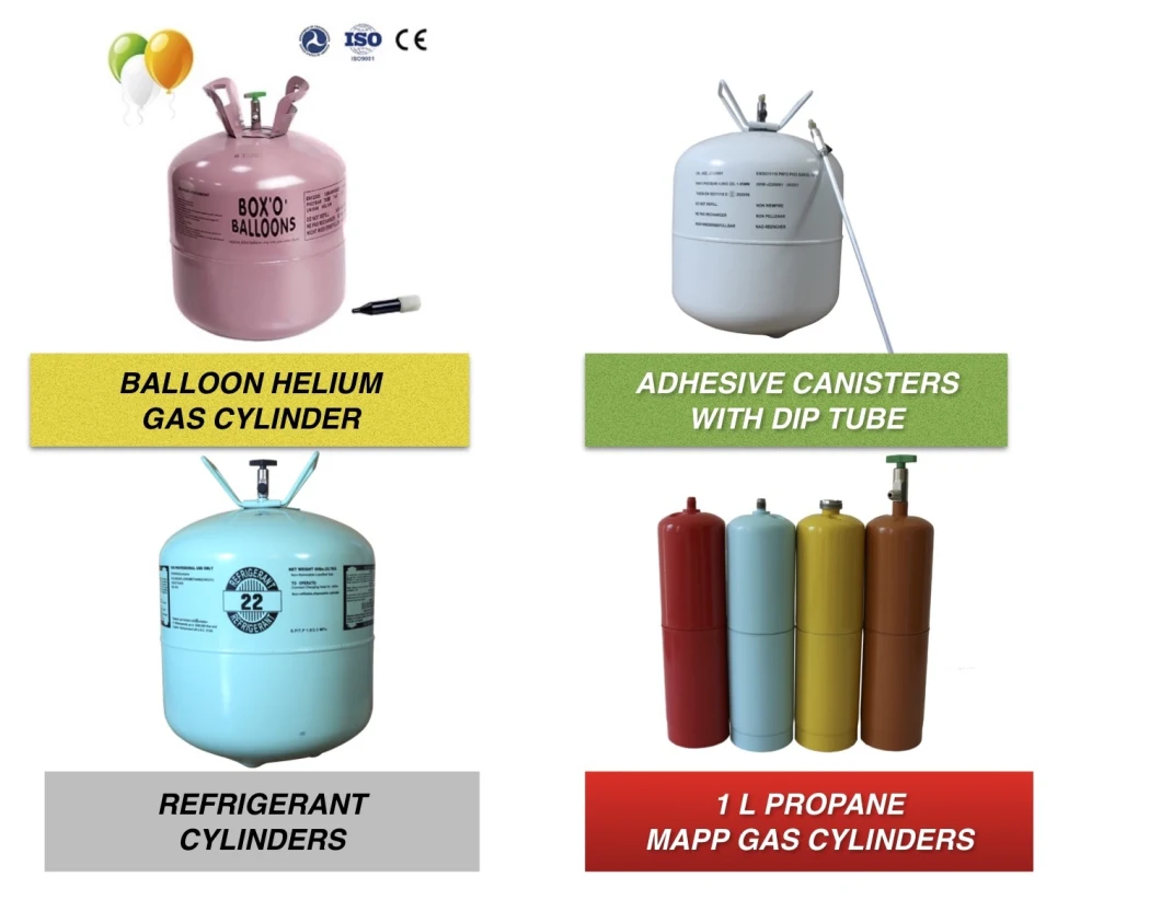 Disposable Helium Gas Cylinder with 7L, 13L and 22L Helium Tank Capacity