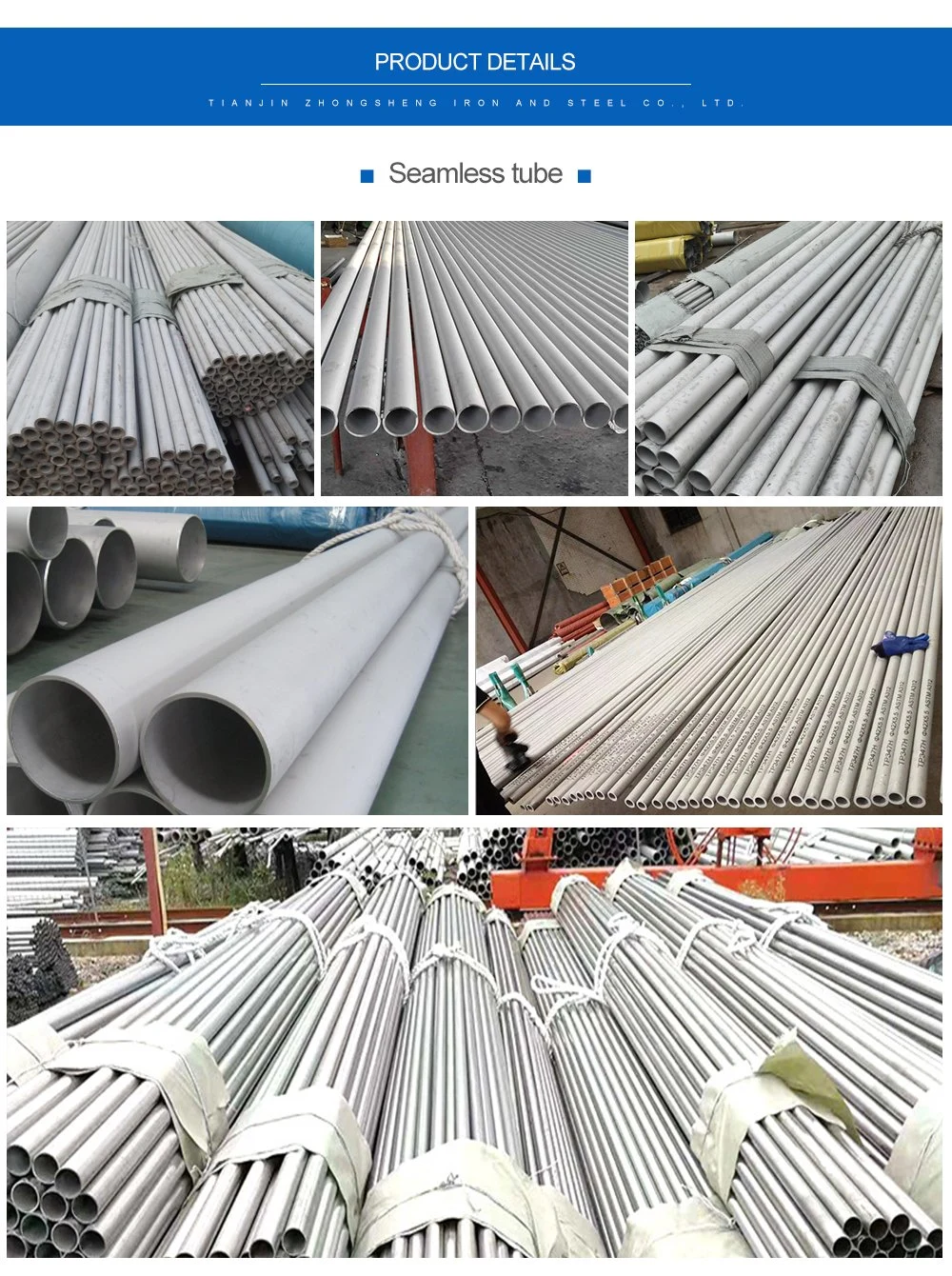 304/316 Liquid/Gas Seamless Ss Pipe for Construction